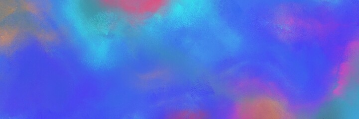 vintage painted art aged horizontal background header with royal blue, mulberry  and medium turquoise color. can be used as header or banner