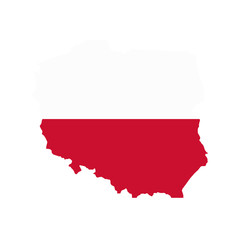 Obraz premium Poland map country of Europe, European flag illustration, vector isolated on white background