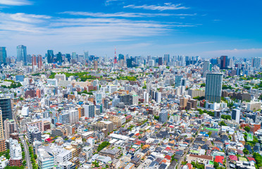 東京風景　5月　青空と緑