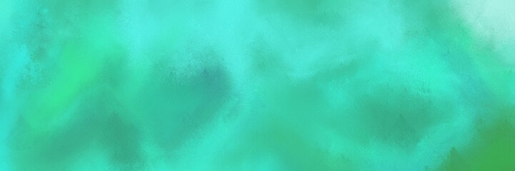 painted grunge horizontal texture background  with medium turquoise, turquoise and medium sea green color. can be used as header or banner