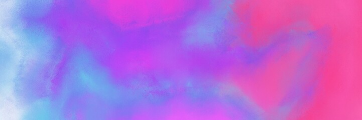 vintage painted art aged horizontal banner with medium orchid, light blue and corn flower blue color. can be used as header or banner