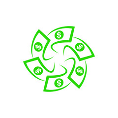 Money in circular shape logo design
