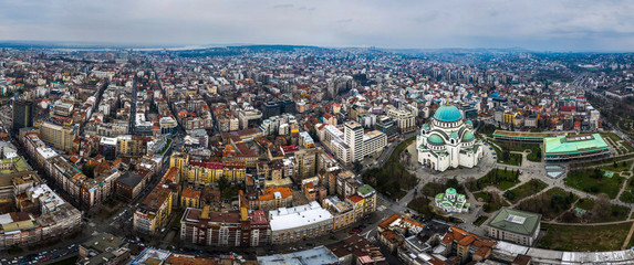 Wide panorama of Belgrad city, Serbia - obrazy, fototapety, plakaty