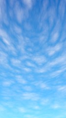 Blue sky background with white clouds. Cumulus white clouds in the clear blue sky in the morning. 3D illustration