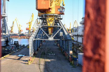 Unloading crane at the port of Odessa.