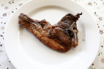 Fried lamb loin
