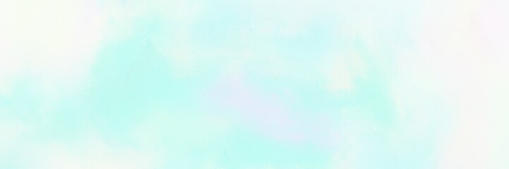 vintage painted art aged horizontal design with light cyan, white smoke and pale turquoise color. can be used as header or banner