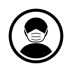 Wear a Face Mask Sign. Vector Image.