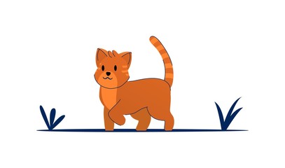 Cat litte kitten vector character. Cute feline kitty animal.