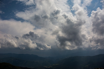 Obraz premium Storm clouds in Bergueda mountains, Barcelona, Pyrenees, Spain