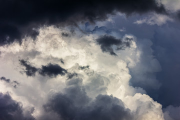 dramatic pre-storm cloudy sky on a summer or spring day
