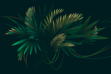 Tropical background with palm leaves © vector punch