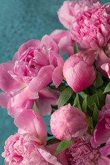 Bouquet of beautiful fresh peonies