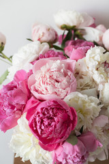 Bouquet of beautiful fresh peonies