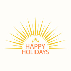 Summer vector illustration with hand lettering on a bright background. Template badge, sticker, banner, greeting card or label.