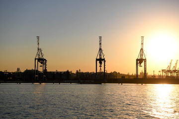 Obraz premium Unloading crane at the port of Odessa.