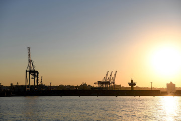 Unloading crane at the port of Odessa.