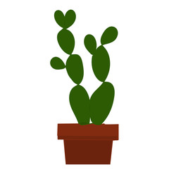  isolated, flat style potted plant on a white background