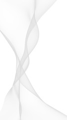 White abstract background. Fluttering white scarf. Waving on wind white fubric. 3D illustration