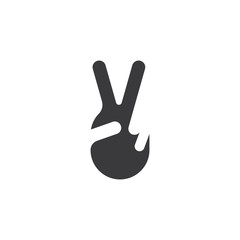 peace hand gesture icon vector illustration design