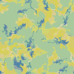 Field camouflage of various shades of green, yellow and blue colors
