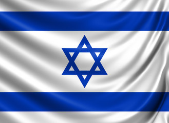 Waving color flag. Silk texure. 3d illustration.