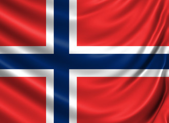 Naklejka premium Waving color flag. Silk texure. 3d illustration.