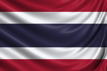 Waving color flag. Silk texure. 3d illustration.