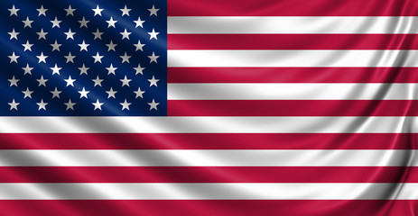 Fototapeta premium Waving color flag. Silk texure. 3d illustration.