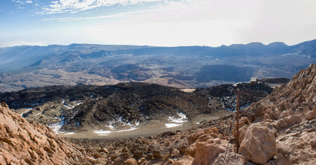 Landscape of the ancient Caldera of the Teide volcano.