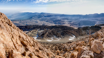Landscape of the ancient Caldera of the Teide volcano.