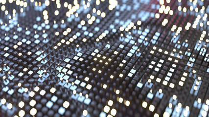 Abstract glowing cubes 3D render