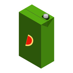 Isometric style icon. Grapefruit juice box.Vector illustration isolated on white background for web design.