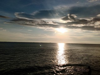 beach with a sunset background