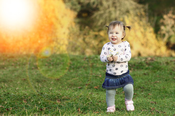 little girl in the nature