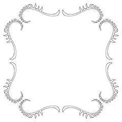 Square frame with decorative elements on white background 01. Vector image.