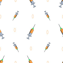 Seamless pattern of medical syringe.