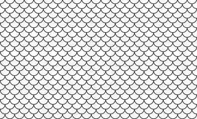line art of fish scale pattern isolated on white background, tile pattern line, mermaid tail pattern grid for decoration