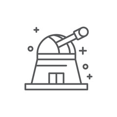 Observatory telescope vector icon symbol isolated on white background