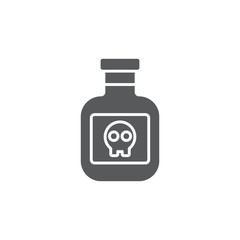 Poison bottle vector icon symbol isolated on white background