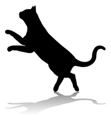 A silhouette cat pet animal detailed graphic