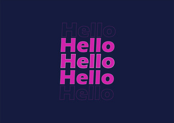 Hello. Lettering for banner, poster and sticker concept with text Hello.Calligraphic simple logo. Vector Illustration