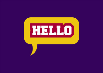Hello. Lettering for banner, poster and sticker concept with text Hello.Calligraphic simple logo. Vector Illustration