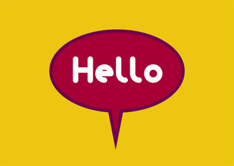 Hello. Lettering for banner, poster and sticker concept with text Hello.Calligraphic simple logo. Vector Illustration