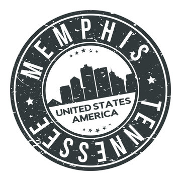 Memphis Tennessee USA Stamp Logo Icon Symbol Design Skyline City