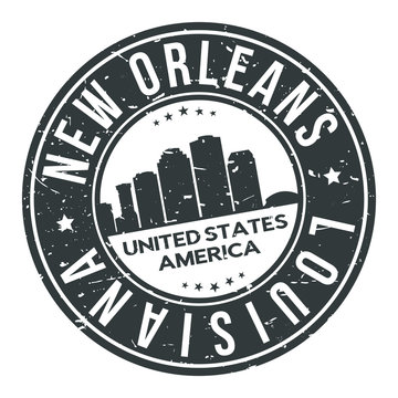 New Orleans Louisiana USA Stamp Logo Icon Symbol Design Skyline City