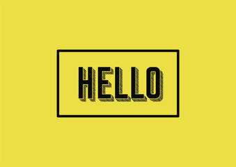 Hello. Lettering for banner, poster and sticker concept with text Hello.Calligraphic simple logo. Vector Illustration