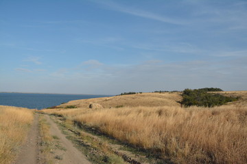 Fototapeta na wymiar Steppe landscape Volgograd region.