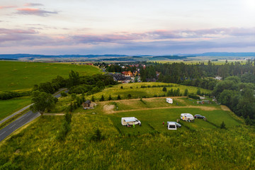 motorhome vacation - travel - camping site