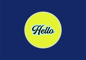 Hello. Lettering for banner, poster and sticker concept with text Hello.Calligraphic simple logo. Vector Illustration